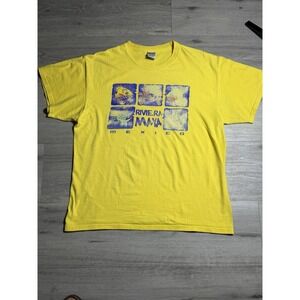 Vintage Riviera Maya Mexico Surf Tourist T Shirt Yellow Graphic Fade USA XL